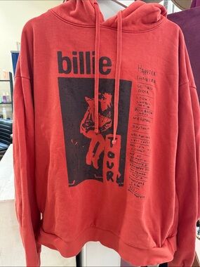 Billie Elish Tour Red Graphic Hoodie Sweatshirt